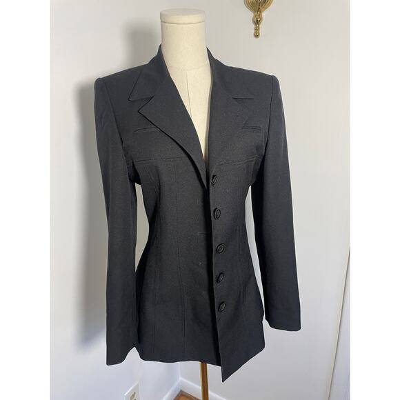 90's Y2K Black oversized Blazer SMALL - Picture 3 of 6